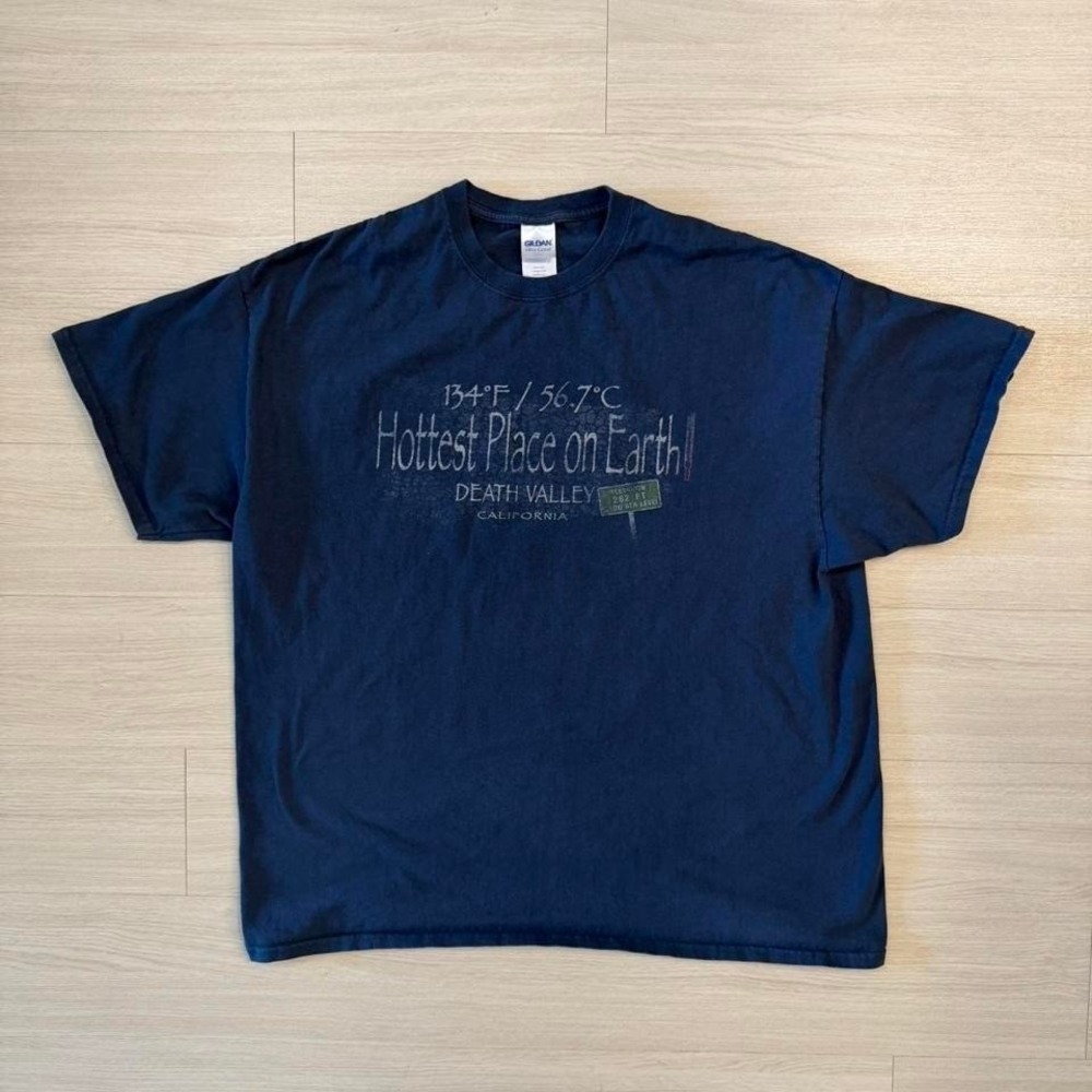 Vintage Death Valley Hottest Place On Earth Shirt Men's Size XXL Blue
